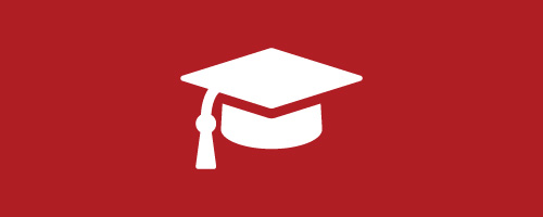Graphic of a graduation cap icon